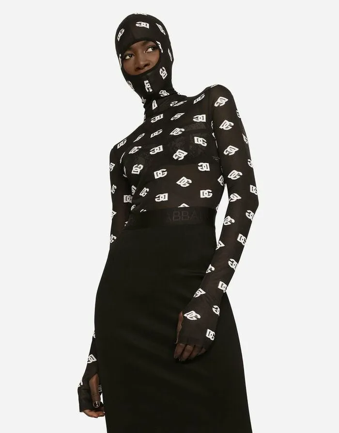 Dolce and Gabbana Dresses Women Marquisette Jumpsuit With Hood And Logo Print Multicolor Dolce and Gabbana Dresses Women Marquisette Jumpsuit With Hood And Logo Print Multicolor