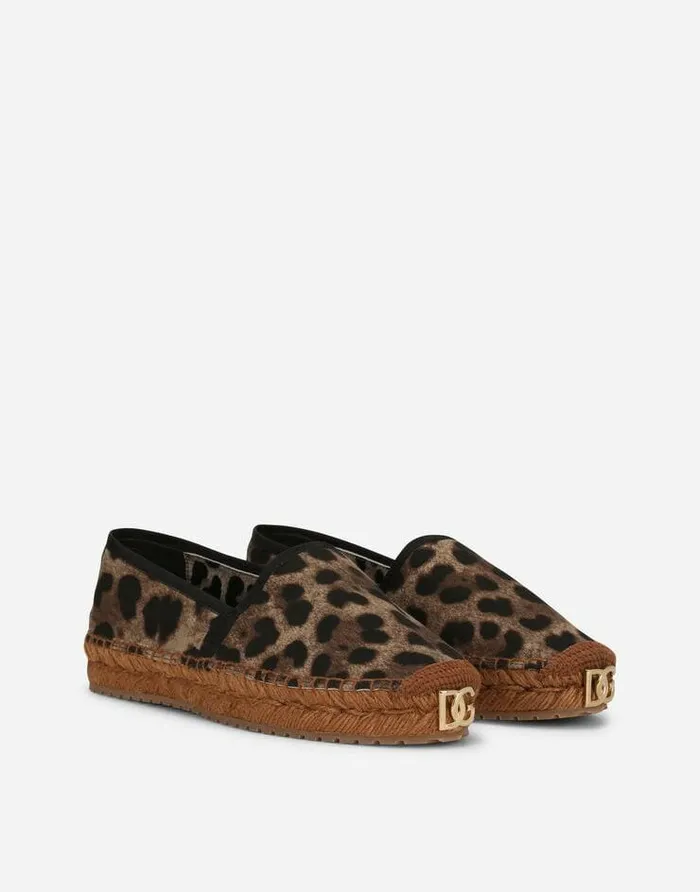 Dolce and Gabbana Flat Women Leopardprint Fabric Espadrilles Animal Print Dolce and Gabbana Flat Women Leopardprint Fabric Espadrilles Animal Print