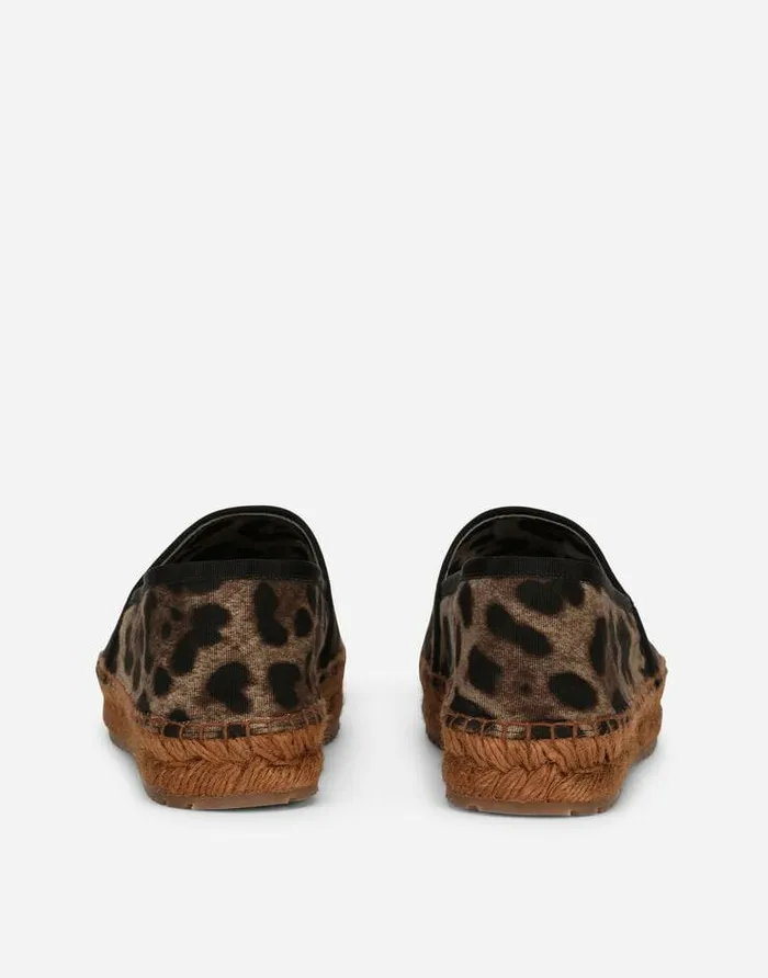 Dolce and Gabbana Flat Women Leopardprint Fabric Espadrilles Animal Print Dolce and Gabbana Flat Women Leopardprint Fabric Espadrilles Animal Print