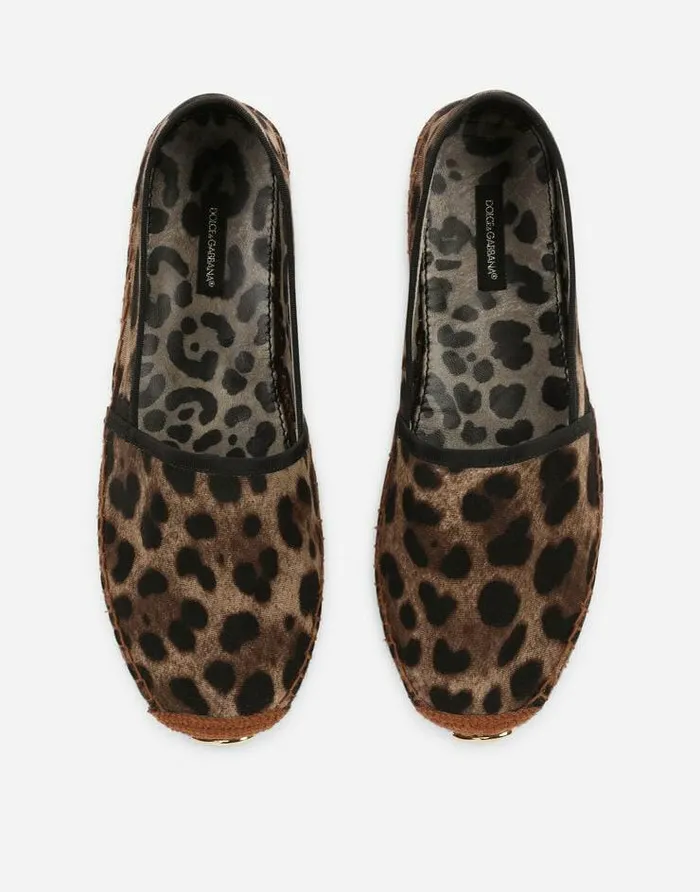 Dolce and Gabbana Flat Women Leopardprint Fabric Espadrilles Animal Print Dolce and Gabbana Flat Women Leopardprint Fabric Espadrilles Animal Print