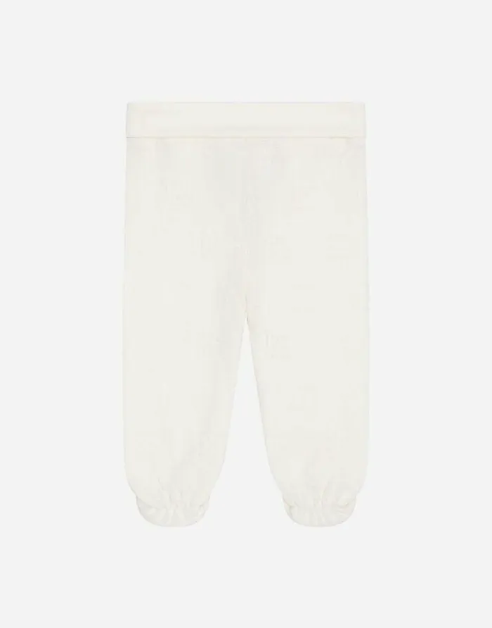Dolce and Gabbana Gift Sets And Babygrows Children Jersey Pants With Jacquard DG Logo White Dolce and Gabbana Gift Sets And Babygrows Children Jersey Pants With Jacquard DG Logo White