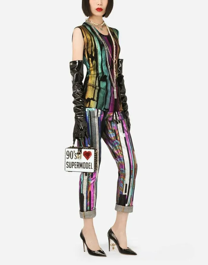 Dolce and Gabbana Handbags Women Calfskin Dolce Box Bag With 03990s Print Multicolor Dolce and Gabbana Handbags Women Calfskin Dolce Box Bag With 03990s Print Multicolor