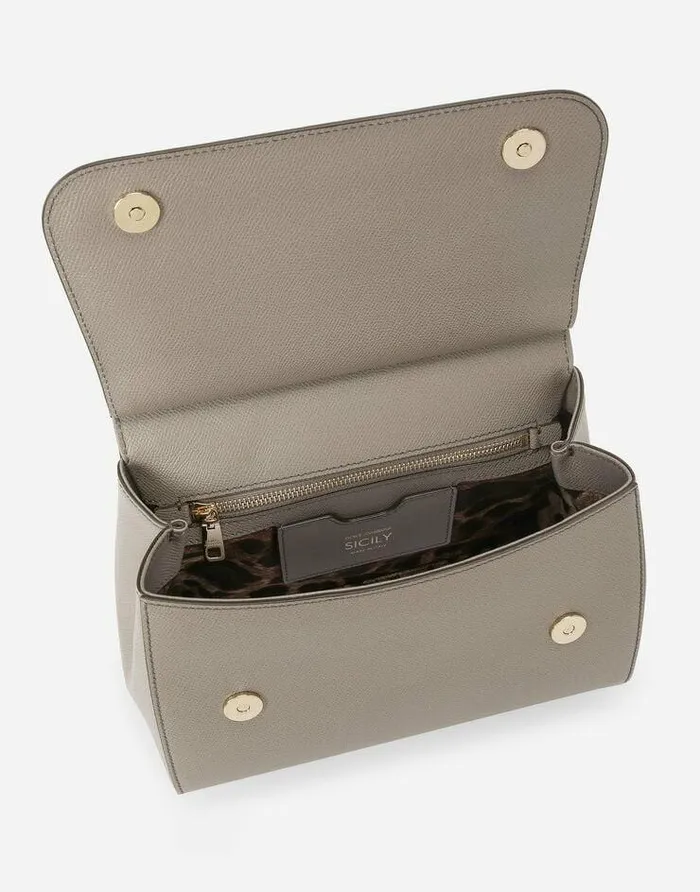 Dolce and Gabbana Handbags Women Large Sicily Handbag Grey Dolce and Gabbana Handbags Women Large Sicily Handbag Grey
