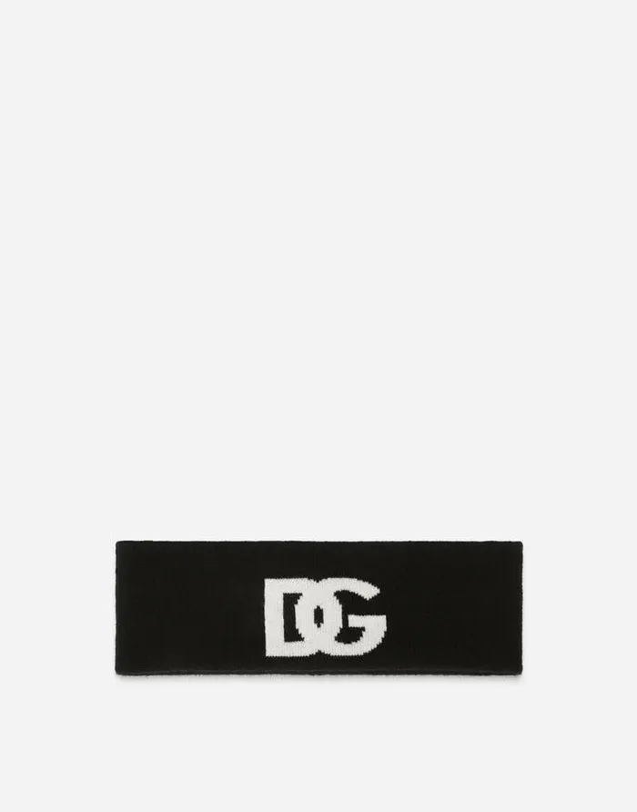 Dolce and Gabbana Hats And Gloves Men Cashmere Jacquard Headband With DG Logo Multicolor Dolce and Gabbana Hats And Gloves Men Cashmere Jacquard Headband With DG Logo Multicolor