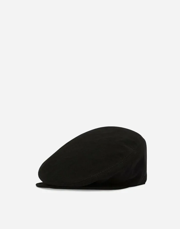 Dolce and Gabbana Hats And Gloves Men Cotton Fustian Flat Cap Black