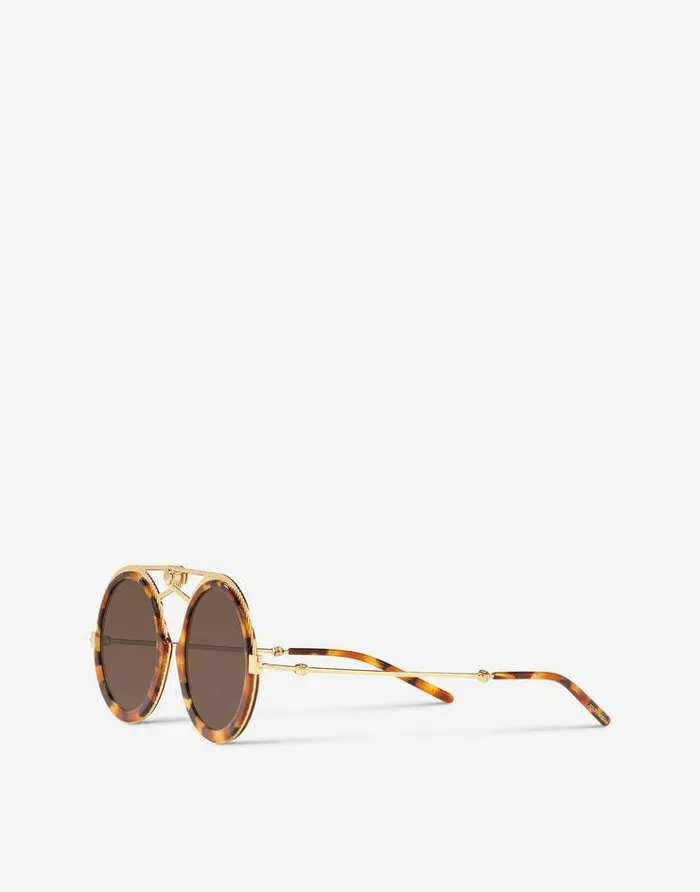 Dolce and Gabbana Icons Men Dg Fatto A Mano Sunglasses Gold And Havana Dolce and Gabbana Icons Men Dg Fatto A Mano Sunglasses Gold And Havana