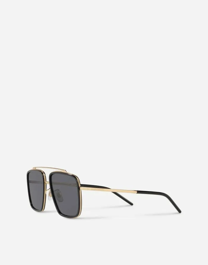 Dolce and Gabbana Icons Men Madison Sunglasses Shiny Gold And Shiny Black Dolce and Gabbana Icons Men Madison Sunglasses Shiny Gold And Shiny Black