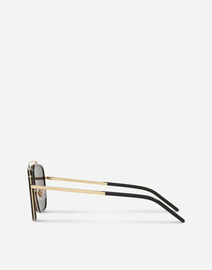 Dolce and Gabbana Icons Men Madison Sunglasses Shiny Gold And Shiny Black Dolce and Gabbana Icons Men Madison Sunglasses Shiny Gold And Shiny Black