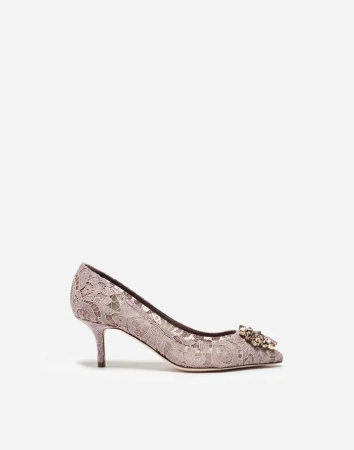 Dolce and Gabbana Pumps And Slingback Women Lace Rainbow Pumps With Brooch Detailing Blush Dolce and Gabbana Pumps And Slingback Women Lace Rainbow Pumps With Brooch Detailing Blush