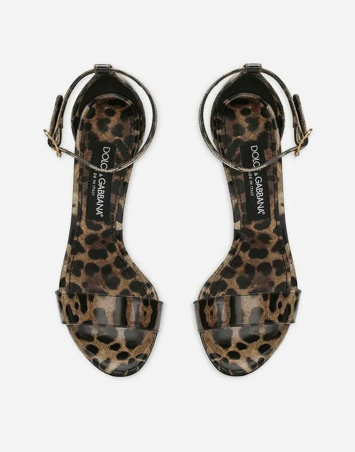 Dolce and Gabbana Sandals And Wedges Women Printed Polished Calfskin Baroque DG Sandals Animal Print Dolce and Gabbana Sandals And Wedges Women Printed Polished Calfskin Baroque DG Sandals Animal Print