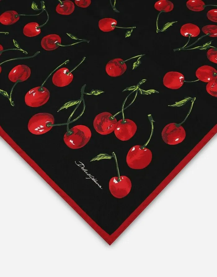 Dolce and Gabbana Scarves And Silks Women Cherryprint Twill Scarf 5021550 Multicolor Dolce and Gabbana Scarves And Silks Women Cherryprint Twill Scarf 5021550 Multicolor