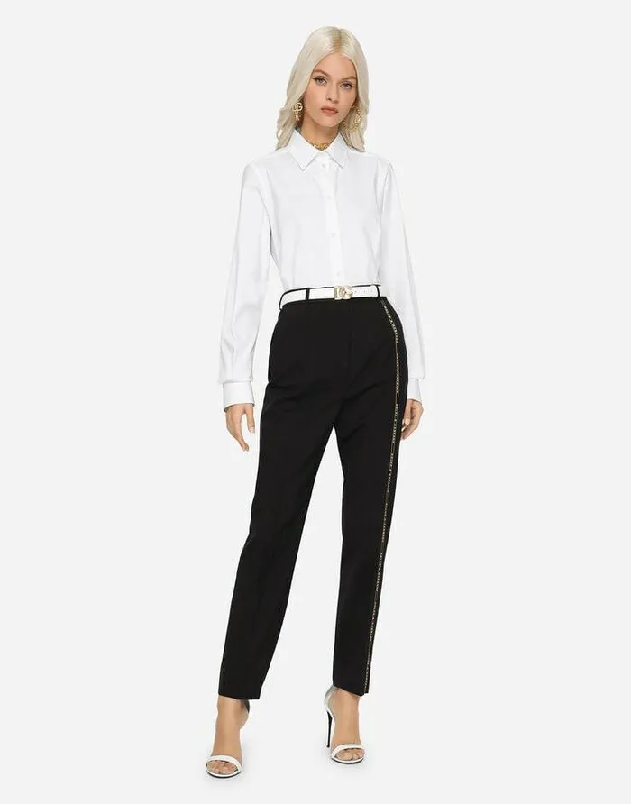 Dolce and Gabbana Shirts And Tops Women Stretch Poplin Shirt White Dolce and Gabbana Shirts And Tops Women Stretch Poplin Shirt White