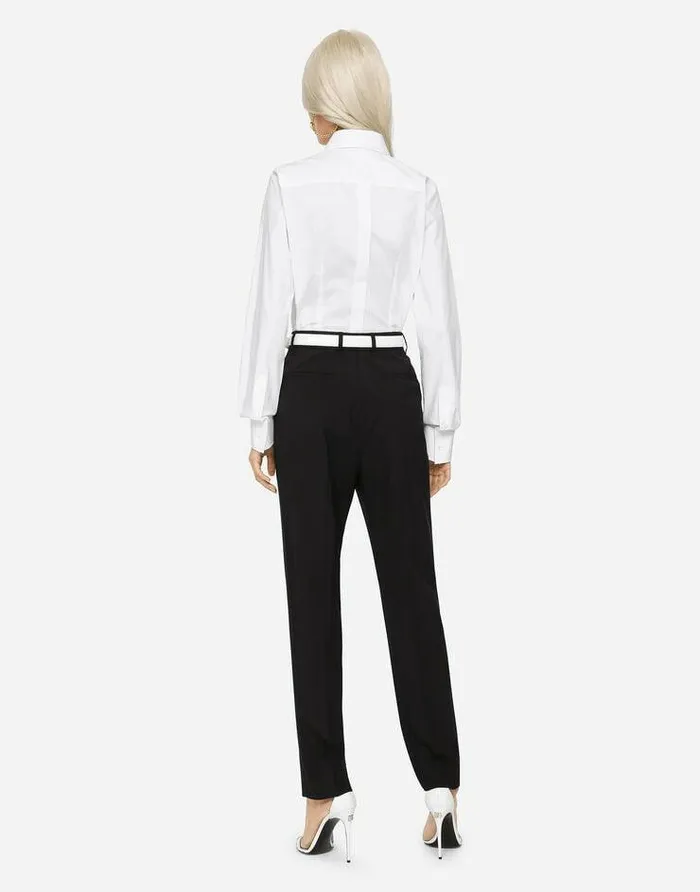 Dolce and Gabbana Shirts And Tops Women Stretch Poplin Shirt White Dolce and Gabbana Shirts And Tops Women Stretch Poplin Shirt White