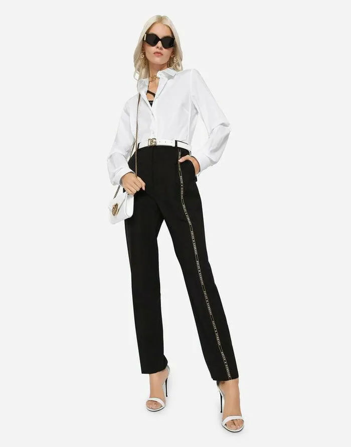 Dolce and Gabbana Shirts And Tops Women Stretch Poplin Shirt White Dolce and Gabbana Shirts And Tops Women Stretch Poplin Shirt White