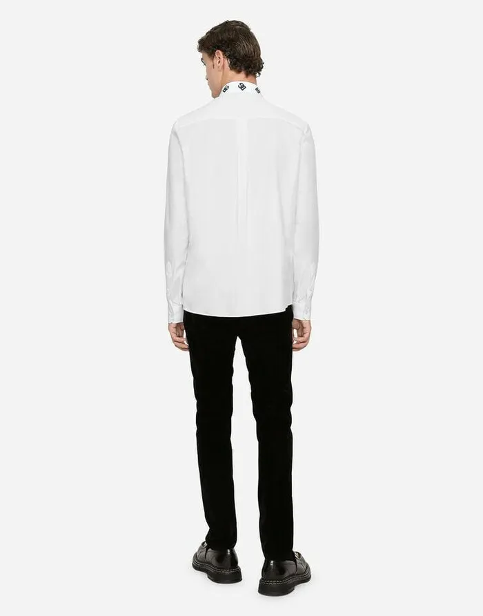Dolce and Gabbana Shirts Men Cotton Martinifit Shirt With DG Logo Print Multicolor Dolce and Gabbana Shirts Men Cotton Martinifit Shirt With DG Logo Print Multicolor