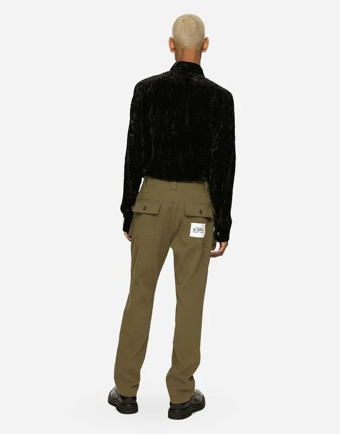 Dolce and Gabbana Shirts Men Crushed Velvet Shirt Black Dolce and Gabbana Shirts Men Crushed Velvet Shirt Black