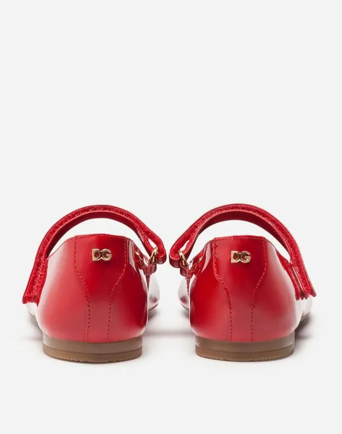 Dolce and Gabbana Shoes 2438 Children Patent Leather Mary Janes Red Dolce and Gabbana Shoes 2438 Children Patent Leather Mary Janes Red