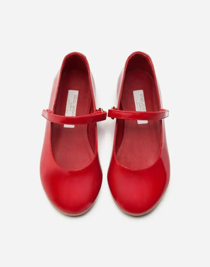Dolce and Gabbana Shoes 2438 Children Patent Leather Mary Janes Red Dolce and Gabbana Shoes 2438 Children Patent Leather Mary Janes Red