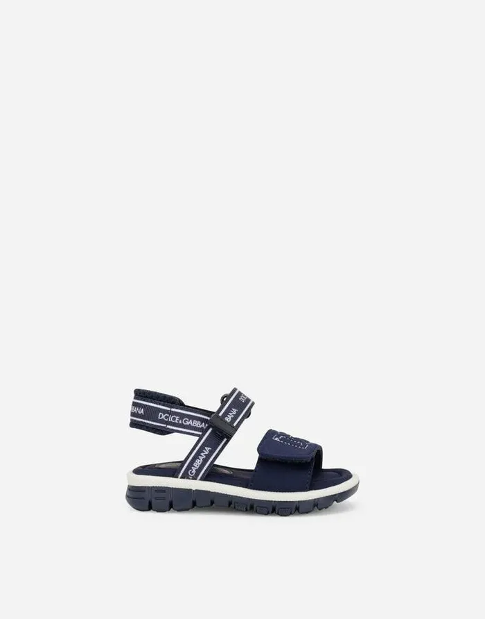 Dolce and Gabbana Shoes For First Steps 1926 Children Technical Fabric Sandals With DG Logo Multicolor Dolce and Gabbana Shoes For First Steps 1926 Children Technical Fabric Sandals With DG Logo Multicolor