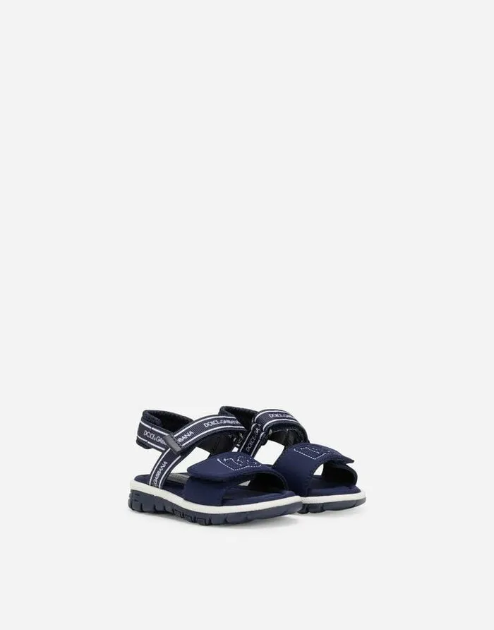 Dolce and Gabbana Shoes For First Steps 1926 Children Technical Fabric Sandals With DG Logo Multicolor Dolce and Gabbana Shoes For First Steps 1926 Children Technical Fabric Sandals With DG Logo Multicolor