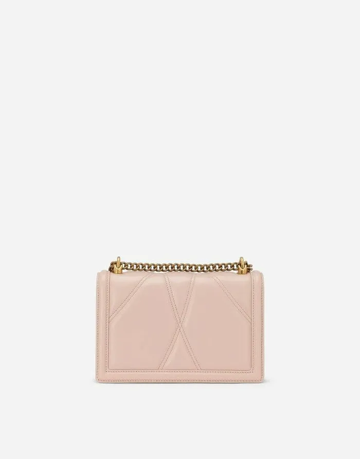 Dolce and Gabbana Shoulder And Crossbody Bags Women Medium Devotion Bag In Quilted Nappa Leather Pale Pink Dolce and Gabbana Shoulder And Crossbody Bags Women Medium Devotion Bag In Quilted Nappa Leather Pale Pink