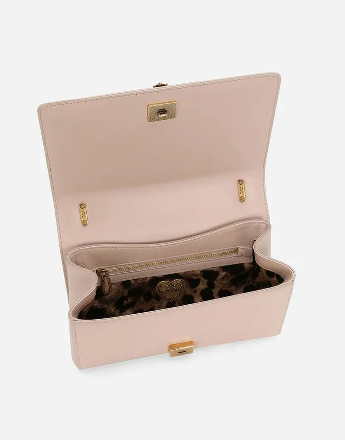 Dolce and Gabbana Shoulder And Crossbody Bags Women Medium Devotion Bag In Quilted Nappa Leather Pale Pink Dolce and Gabbana Shoulder And Crossbody Bags Women Medium Devotion Bag In Quilted Nappa Leather Pale Pink