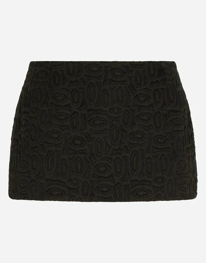 Dolce and Gabbana Skirts Women Jacquard Miniskirt Black