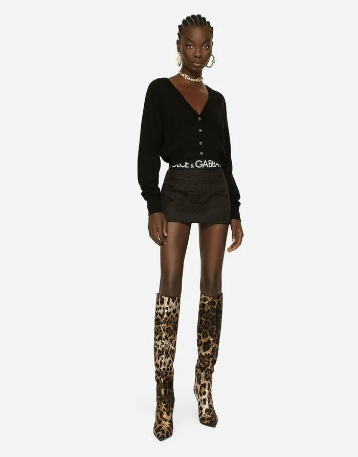 Dolce and Gabbana Skirts Women Jacquard Miniskirt Black Dolce and Gabbana Skirts Women Jacquard Miniskirt Black