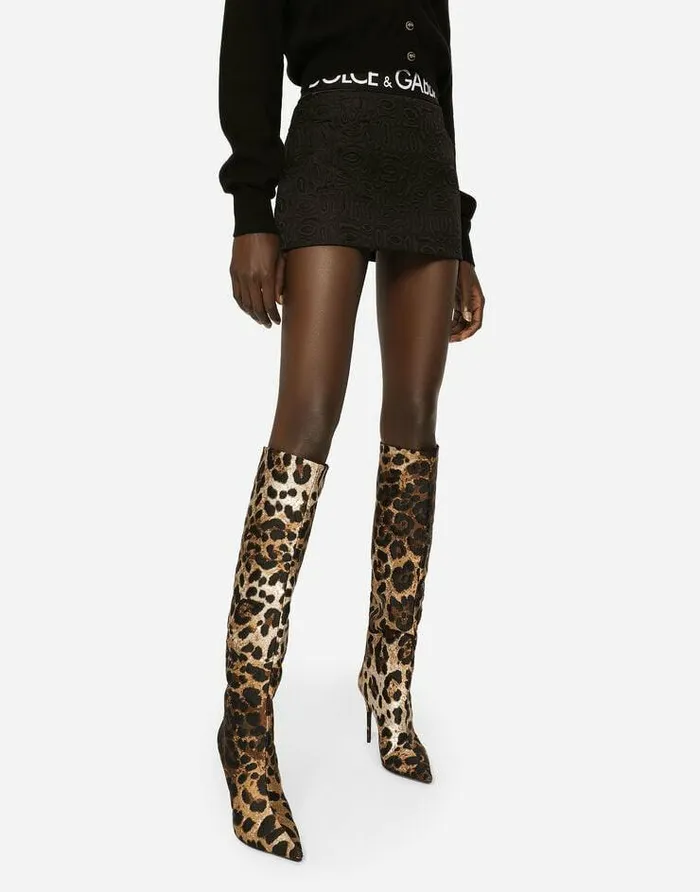 Dolce and Gabbana Skirts Women Jacquard Miniskirt Black Dolce and Gabbana Skirts Women Jacquard Miniskirt Black