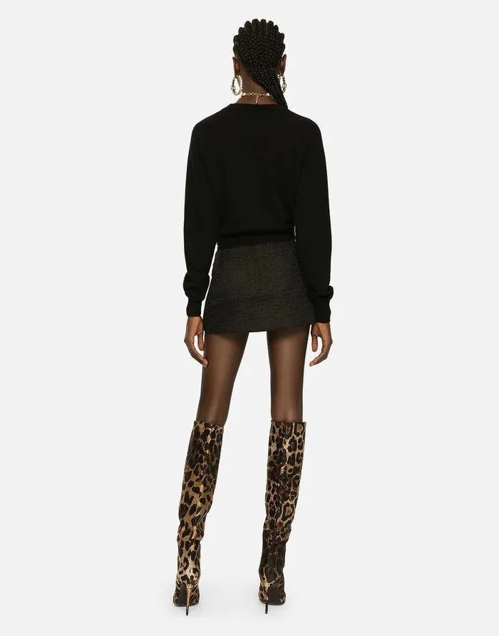 Dolce and Gabbana Skirts Women Jacquard Miniskirt Black Dolce and Gabbana Skirts Women Jacquard Miniskirt Black