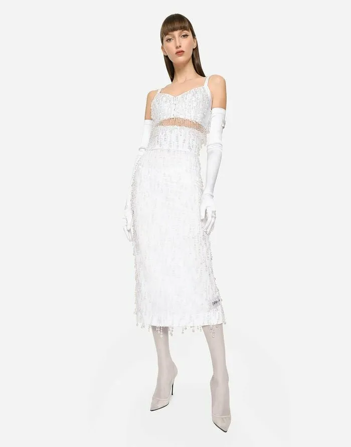 Dolce and Gabbana Skirts Women KIM DOLCEandGABBANA Powernet Calflength Skirt With Embellishment Multicolor Dolce and Gabbana Skirts Women KIM DOLCEandGABBANA Powernet Calflength Skirt With Embellishment Multicolor