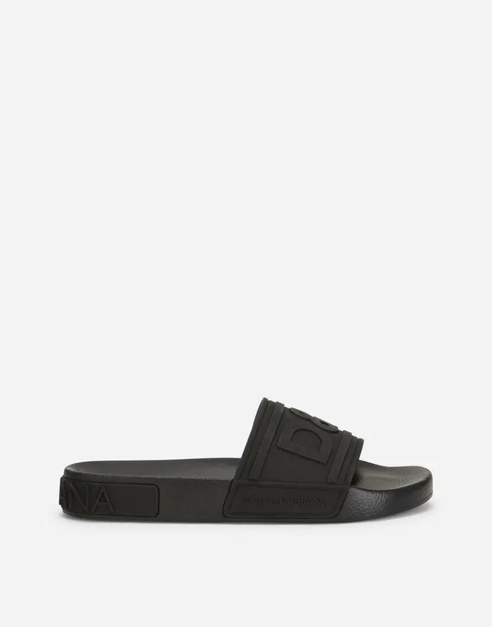 Dolce and Gabbana Slides And Mules Women Rubber Beachwear Slides With DG Logo Black Dolce and Gabbana Slides And Mules Women Rubber Beachwear Slides With DG Logo Black