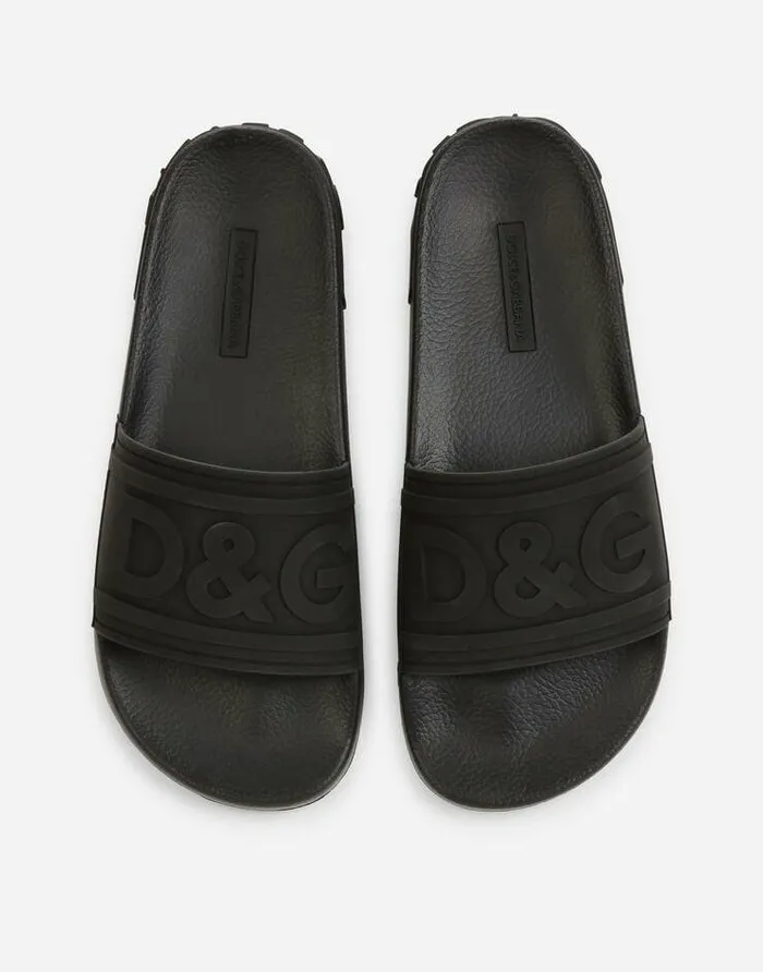 Dolce and Gabbana Slides And Mules Women Rubber Beachwear Slides With DG Logo Black Dolce and Gabbana Slides And Mules Women Rubber Beachwear Slides With DG Logo Black
