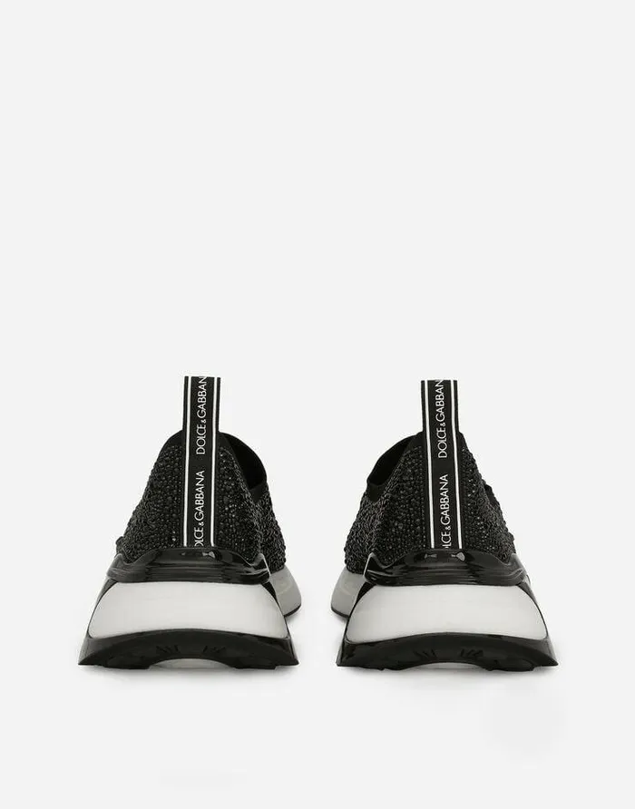 Dolce and Gabbana Sneakers Men Fast Sneakers With Fusible Rhinestones Black Dolce and Gabbana Sneakers Men Fast Sneakers With Fusible Rhinestones Black