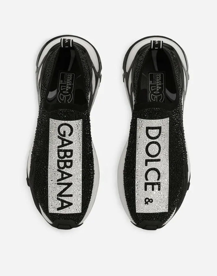 Dolce and Gabbana Sneakers Men Fast Sneakers With Fusible Rhinestones Black Dolce and Gabbana Sneakers Men Fast Sneakers With Fusible Rhinestones Black