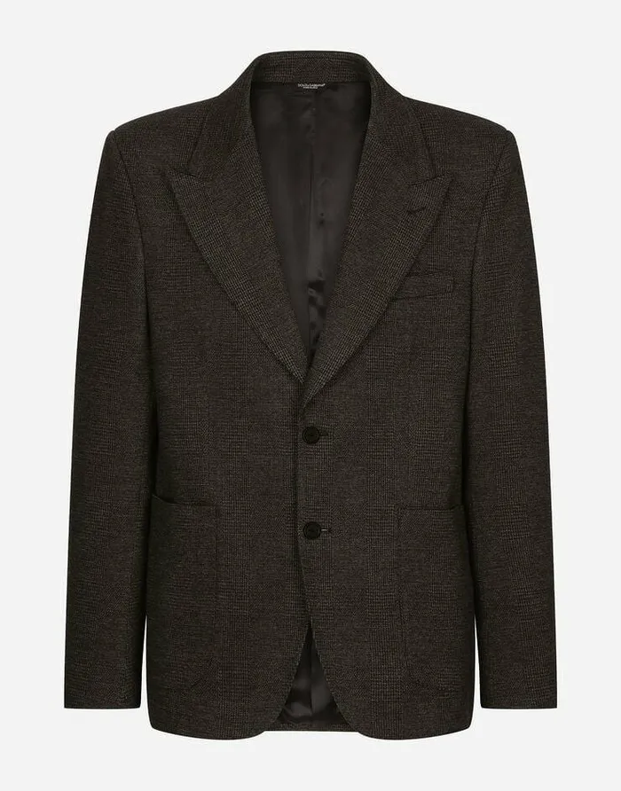 Dolce and Gabbana Suits And Blazers Men Glen Plaid Stretch Jersey Jacket Multicolor Dolce and Gabbana Suits And Blazers Men Glen Plaid Stretch Jersey Jacket Multicolor