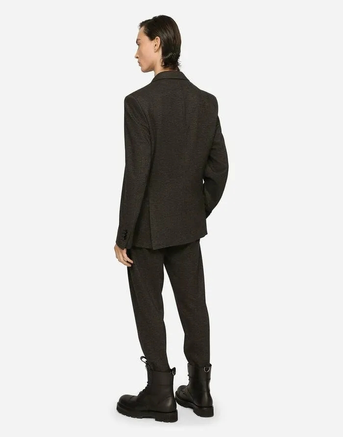 Dolce and Gabbana Suits And Blazers Men Glen Plaid Stretch Jersey Jacket Multicolor Dolce and Gabbana Suits And Blazers Men Glen Plaid Stretch Jersey Jacket Multicolor