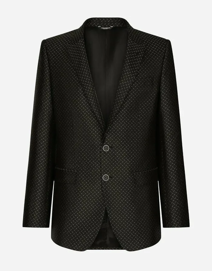 Dolce and Gabbana Suits And Blazers Men Lurex Jacquard Martinifit Suit Multicolor Dolce and Gabbana Suits And Blazers Men Lurex Jacquard Martinifit Suit Multicolor