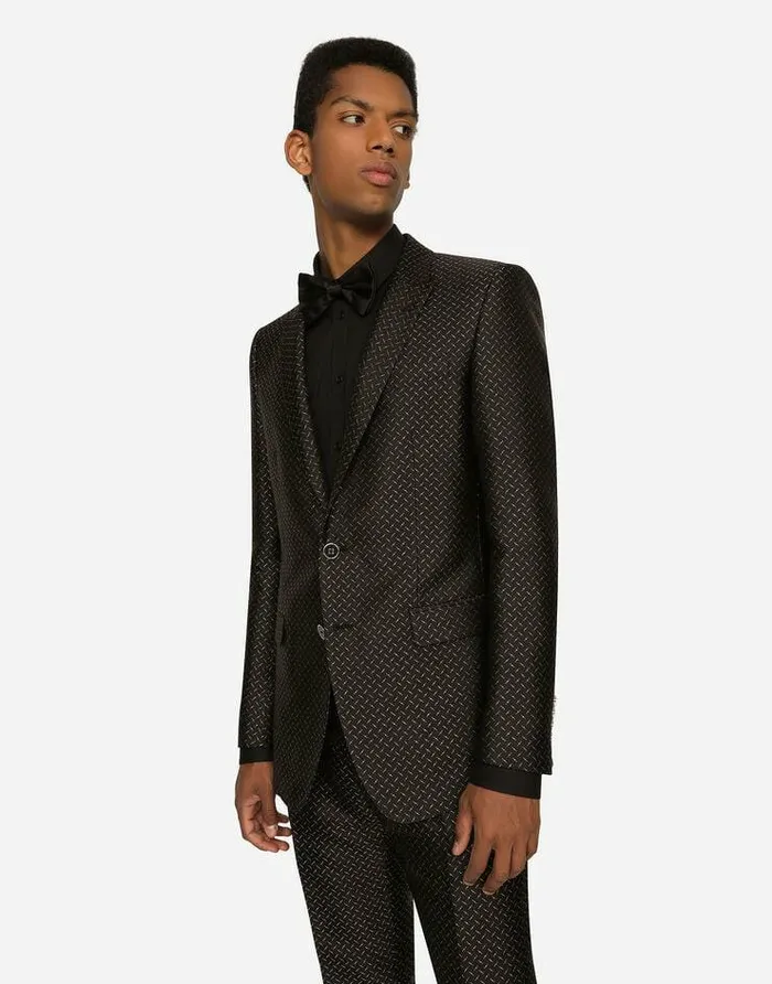 Dolce and Gabbana Suits And Blazers Men Lurex Jacquard Martinifit Suit Multicolor Dolce and Gabbana Suits And Blazers Men Lurex Jacquard Martinifit Suit Multicolor
