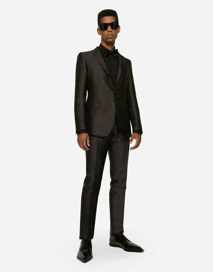 Dolce and Gabbana Suits And Blazers Men Lurex Jacquard Martinifit Suit Multicolor Dolce and Gabbana Suits And Blazers Men Lurex Jacquard Martinifit Suit Multicolor
