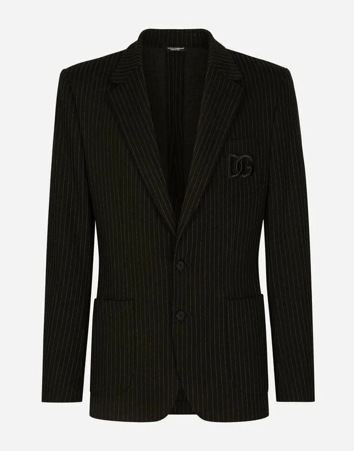 Dolce and Gabbana Suits And Blazers Men Pinstripe Stretch Jersey Portofino Jacket Multicolor Dolce and Gabbana Suits And Blazers Men Pinstripe Stretch Jersey Portofino Jacket Multicolor
