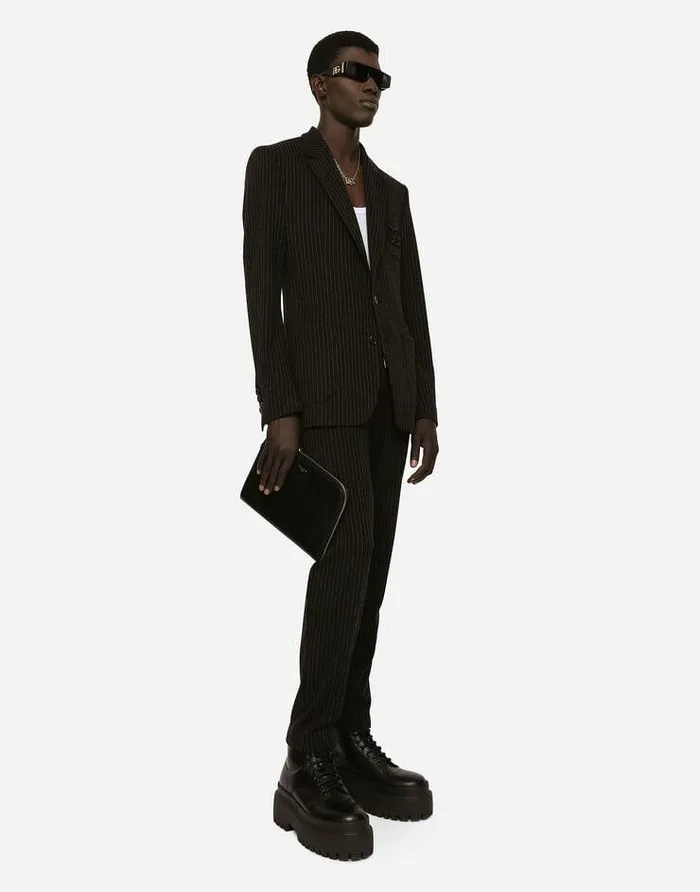 Dolce and Gabbana Suits And Blazers Men Pinstripe Stretch Jersey Portofino Jacket Multicolor Dolce and Gabbana Suits And Blazers Men Pinstripe Stretch Jersey Portofino Jacket Multicolor