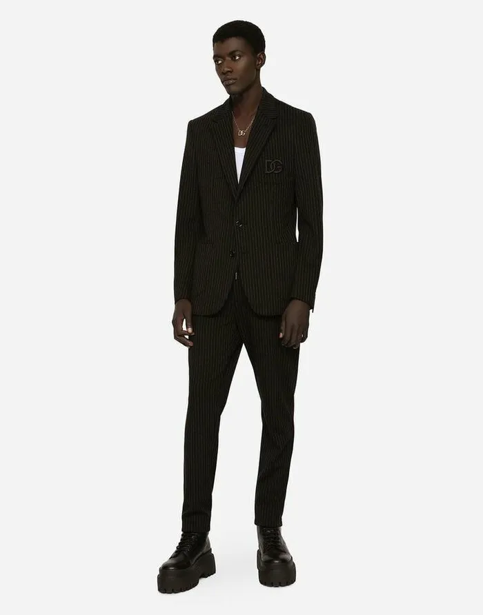 Dolce and Gabbana Suits And Blazers Men Pinstripe Stretch Jersey Portofino Jacket Multicolor Dolce and Gabbana Suits And Blazers Men Pinstripe Stretch Jersey Portofino Jacket Multicolor