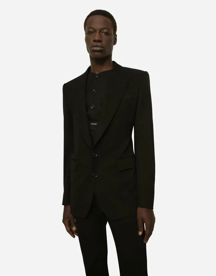 Dolce and Gabbana Suits And Blazers Men Singlebreasted Wool Faille Sicilia Jacket Black Dolce and Gabbana Suits And Blazers Men Singlebreasted Wool Faille Sicilia Jacket Black
