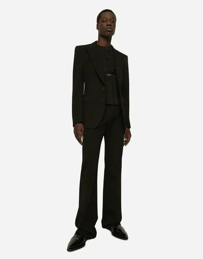 Dolce and Gabbana Suits And Blazers Men Singlebreasted Wool Faille Sicilia Jacket Black Dolce and Gabbana Suits And Blazers Men Singlebreasted Wool Faille Sicilia Jacket Black