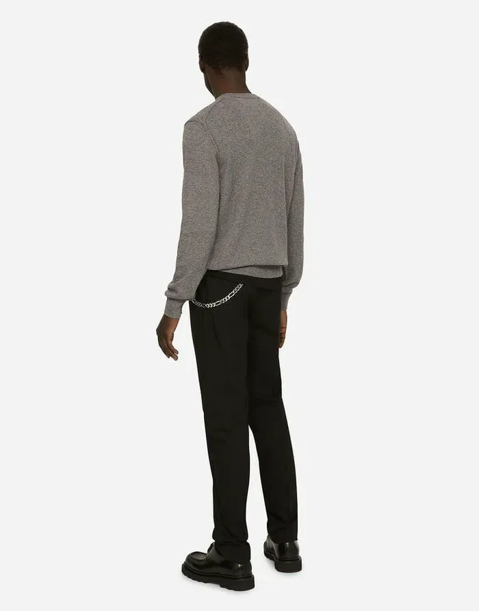 Dolce and Gabbana Sweaters And Cardigans Men Cashmere Roundneck Sweater Grey Dolce and Gabbana Sweaters And Cardigans Men Cashmere Roundneck Sweater Grey