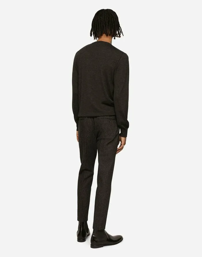 Dolce and Gabbana Sweaters And Cardigans Men Crewneck Sweater In Cashmere Grey Dolce and Gabbana Sweaters And Cardigans Men Crewneck Sweater In Cashmere Grey