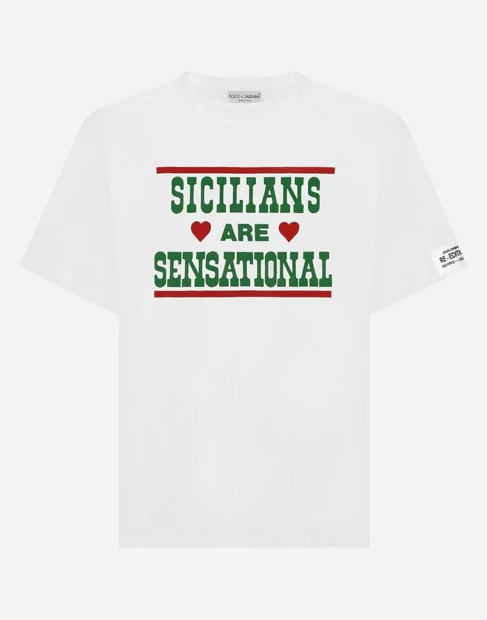 Dolce and Gabbana TShirts And Polos Men Cotton Roundneck Tshirt With Print White Dolce and Gabbana TShirts And Polos Men Cotton Roundneck Tshirt With Print White