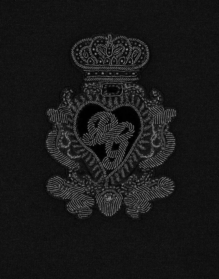 Dolce and Gabbana TShirts And Polos Men Cotton Tshirt With Heraldic Patch Black Dolce and Gabbana TShirts And Polos Men Cotton Tshirt With Heraldic Patch Black