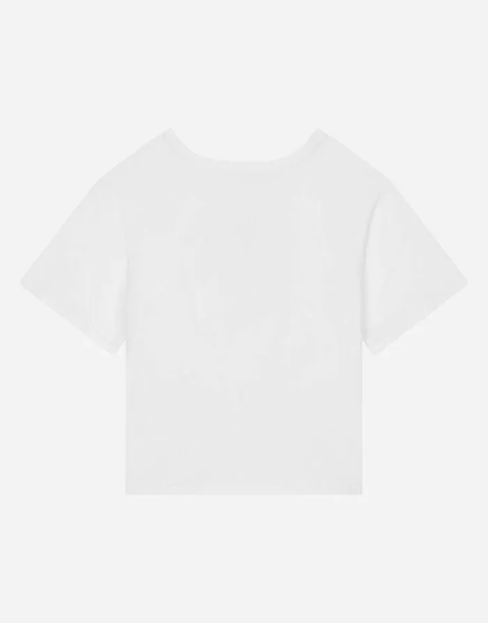 Dolce and Gabbana TShirts And Sweatshirts Children Jersey Tshirt With Carrettodesign DG Patch And Knot Detail White Dolce and Gabbana TShirts And Sweatshirts Children Jersey Tshirt With Carrettodesign DG Patch And Knot Detail White